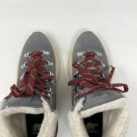 Sorel Out N About lll 3 Conquest Waterproof Suede Shearling Short Boots gray 8 - Picture 5 of 11
